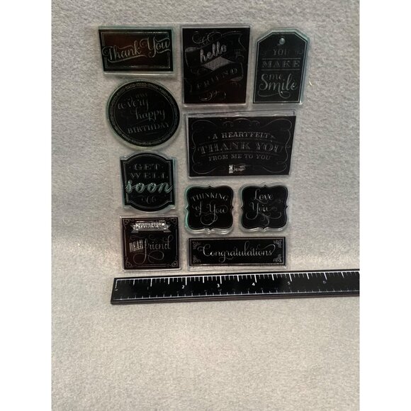 Assorted Sentiment Clear Stamps - Thank You Get Well Birthday Congratulations - - Picture 3 of 3